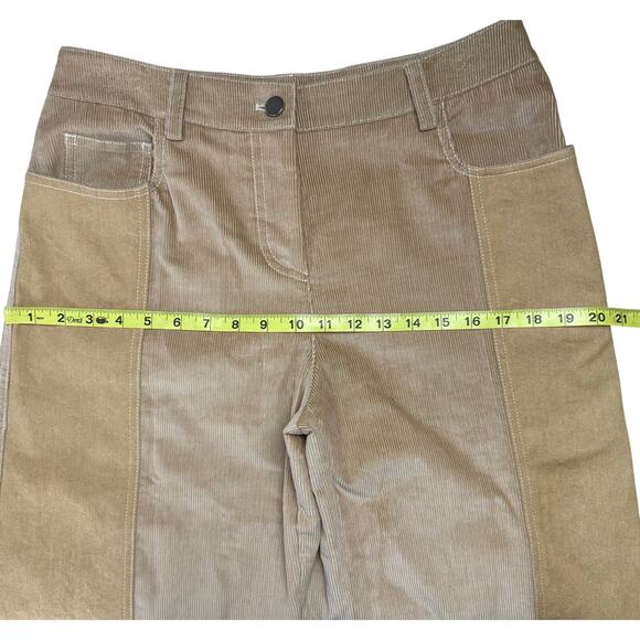 TWP Styles Two-Tone Corduroy Pants Camel Wide Leg Mid Rise Size 6 - Picture 11 of 14